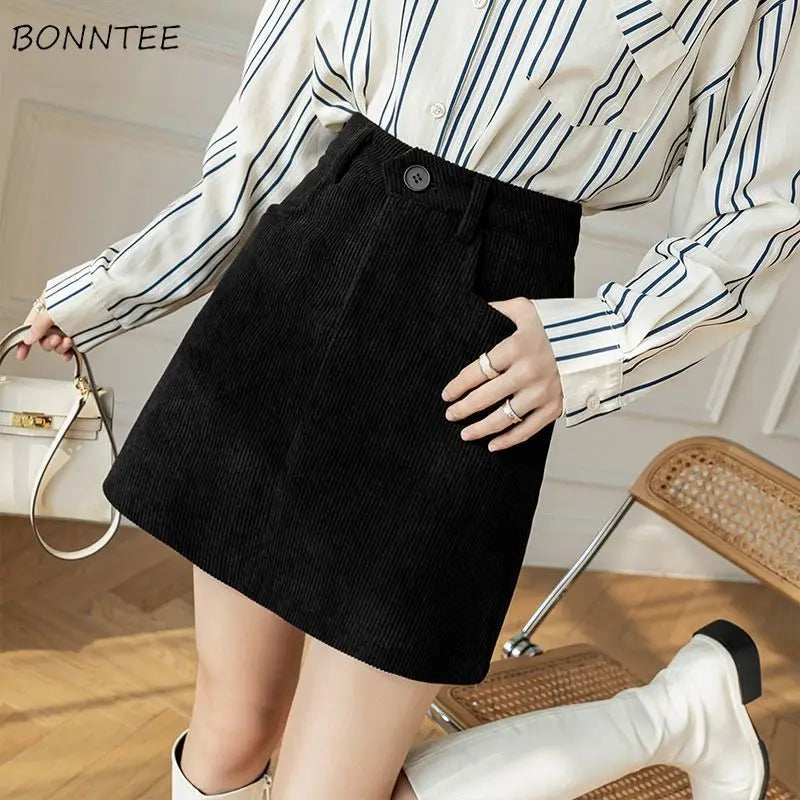 The Corduroy Chic Korean Skirt